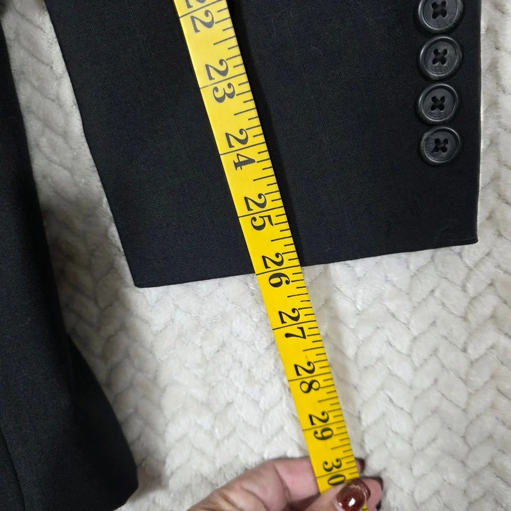 Warren Sewell Blazer Black Wool Blend Two Button Single Vent 42L, Sport Coat